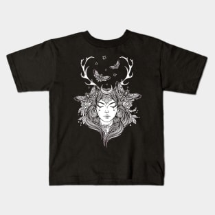 Hand Drawn Shaman Tshirt Forest Fairy Folklore Witch Kids T-Shirt